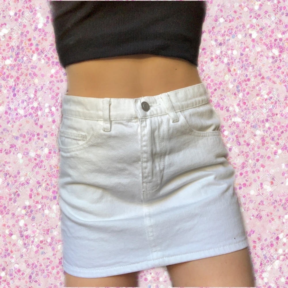 White Denim Skirt